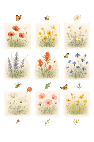 Wildflower Meadows in Brush & Pencil